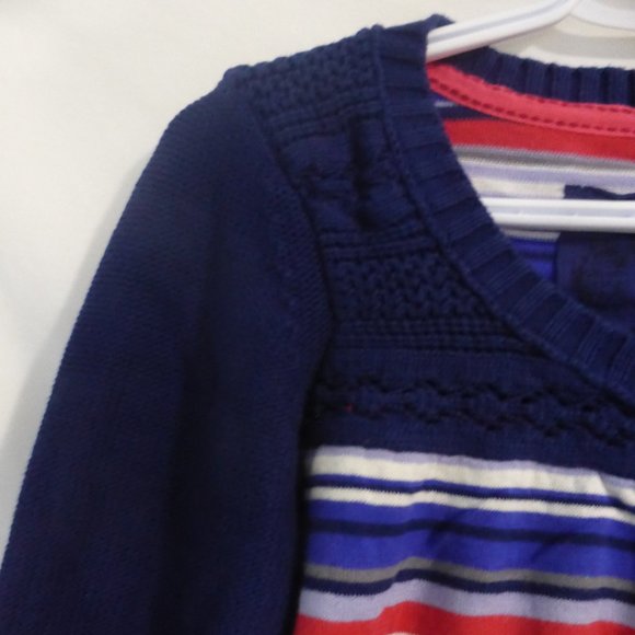 EDC, small, striped cardigan, 3 button front, open bottom, GUC - Picture 4 of 14